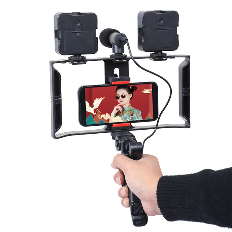 Kit de création de contenu 5 en 1 double éclairage avec microphone haute définition - طقم صناعة المحتوى 5 في 1
