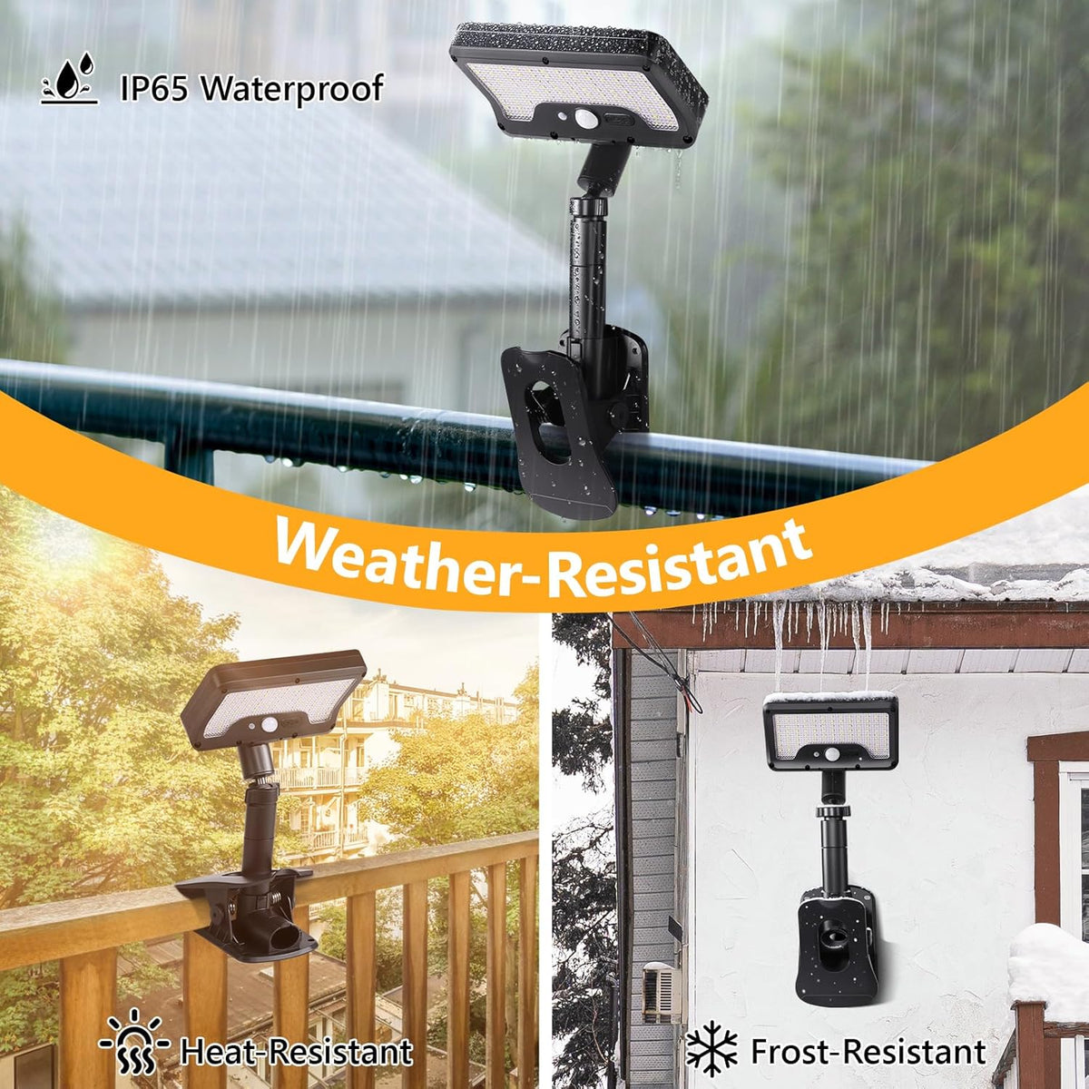 Applique murale solaire LED à Clip avec détecteur de mouvements YX-672L-1 - مصباح كشاف مع حساس حركة