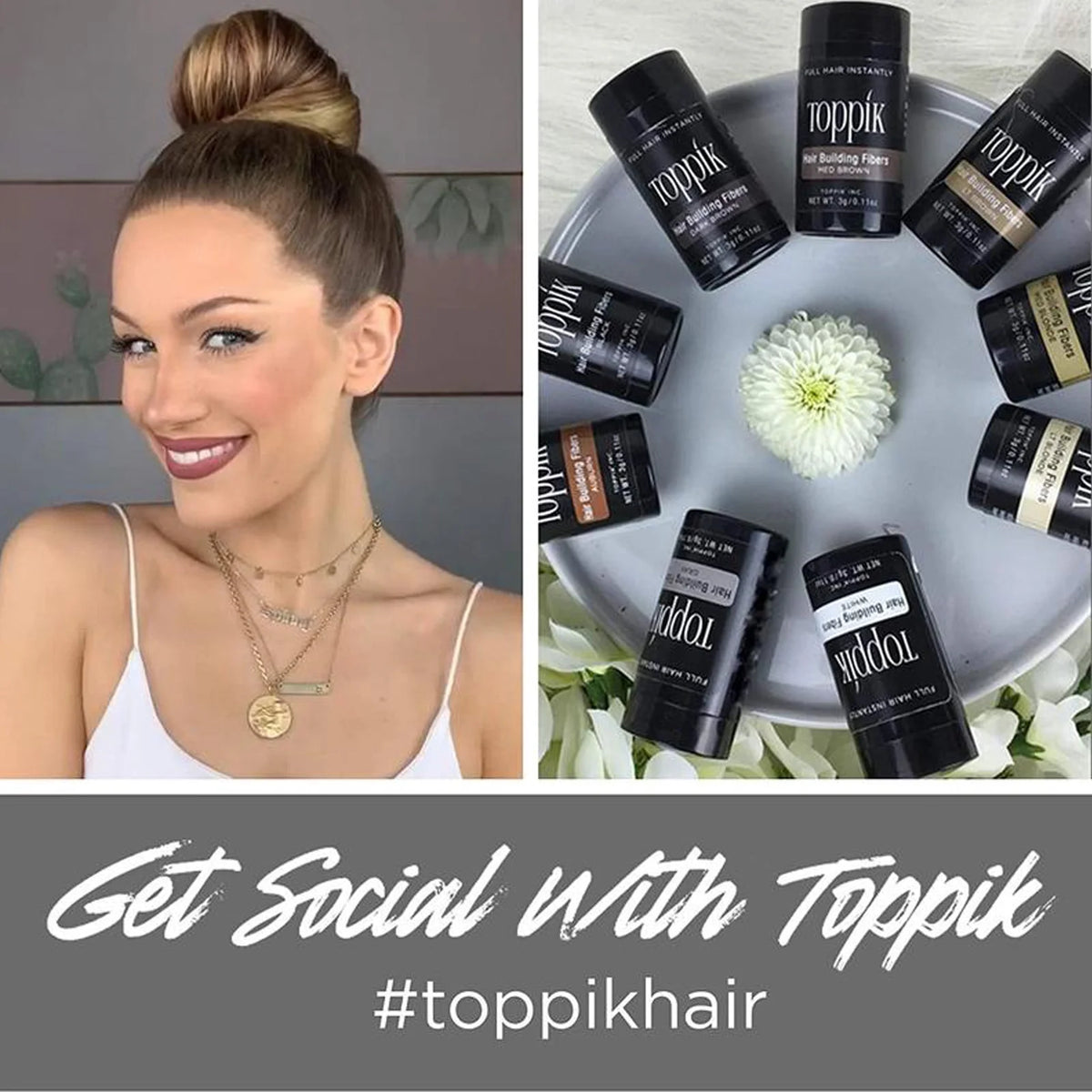 Toppik fibres capillaires noires - ألياف "توبيك" لتكثيف الشعر