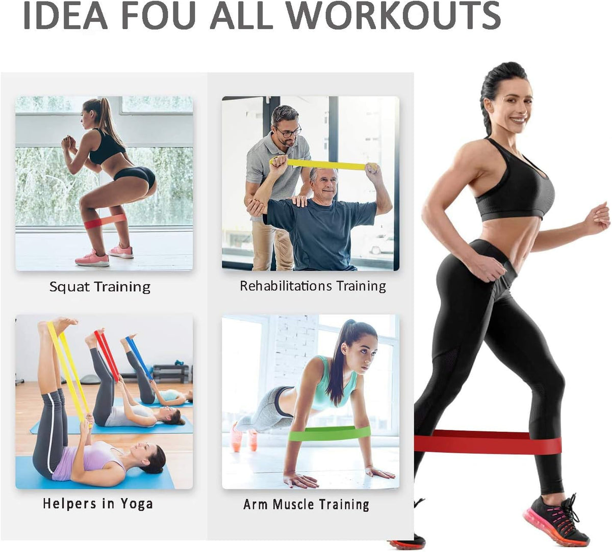 Ensemble de bandes de résistance Elastiques 5Pcs pour exercices de sport - طقم أحزمة المقاومة للرياضيين