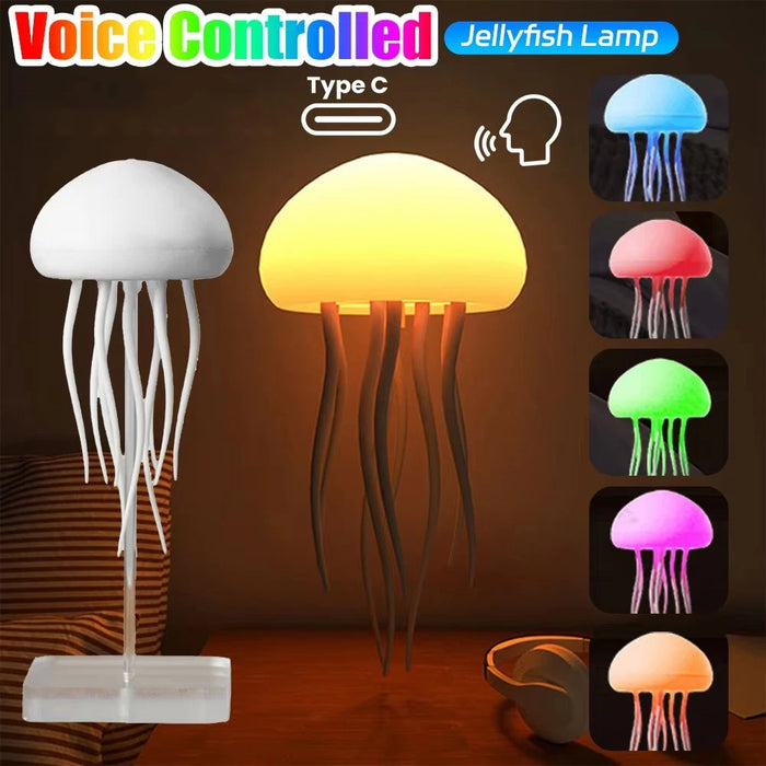 Lampe de chevet méduse à dégradé RGB avec tentacules animés - مصباح قنديل البحر