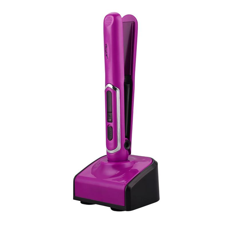 Mini Lisseur à cheveux rechargeable USB avec Base de Chargement - مكواة شعر لاسلكية 2 في 1