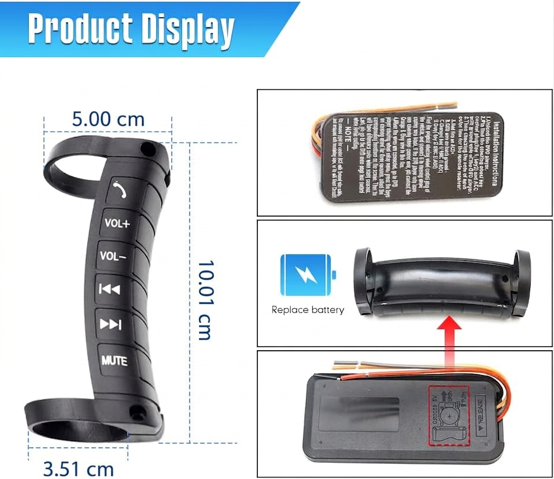Kit d'installation de boutons de commande au volant pour voitures - أزرار التحكم بالصوت والمقود
