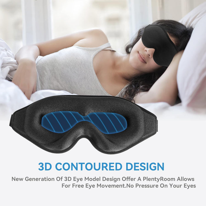 Masque de sommeil 3D ergonomique et profond amélioré avec sangle ajustable - قناع نوم مريح