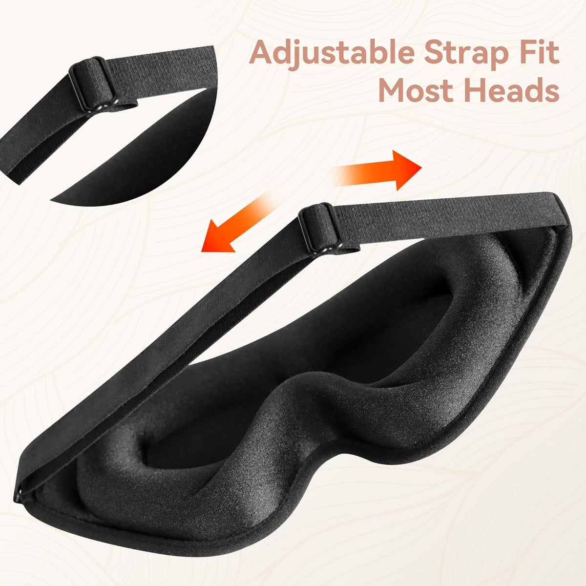 Masque de sommeil 3D ergonomique et profond amélioré avec sangle ajustable - قناع نوم مريح