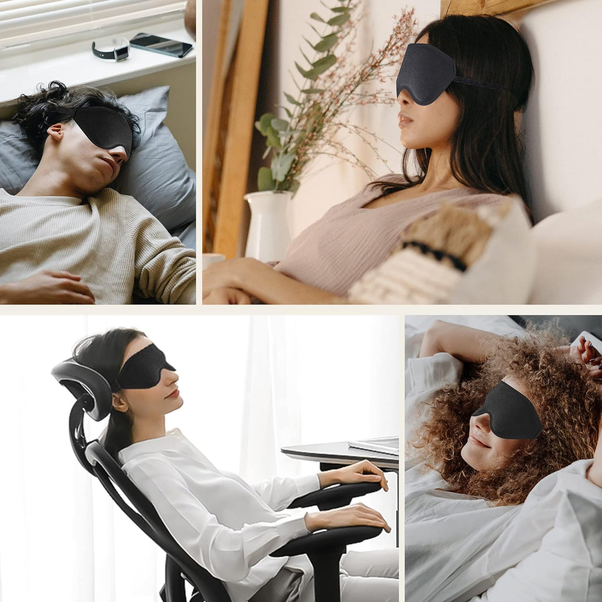 Masque de sommeil 3D ergonomique et profond amélioré avec sangle ajustable - قناع نوم مريح