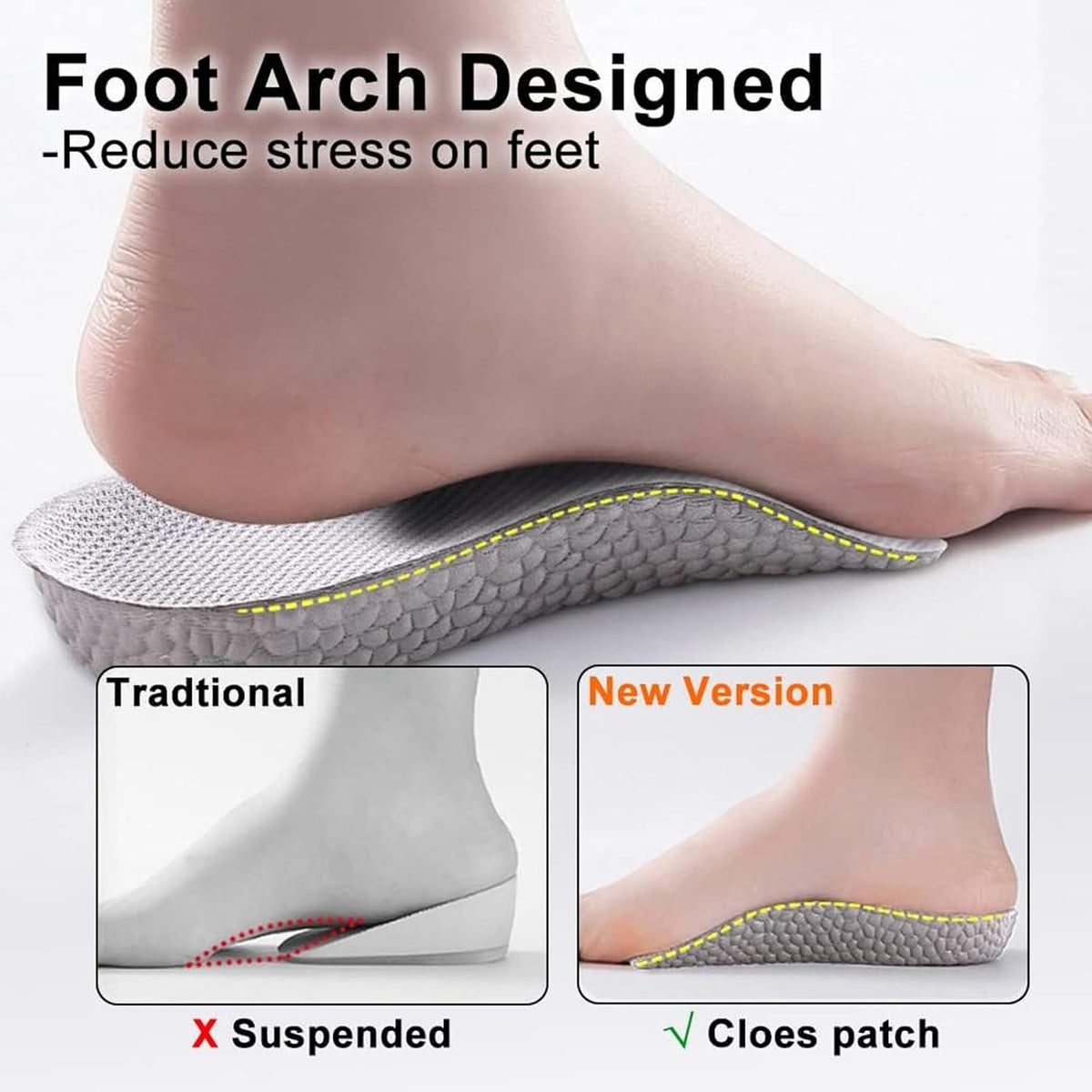 Semelles de chaussures orthopédiques pour augmenter la hauteur 3.5cm - نعل زيادة الطول وتصحيح القوام