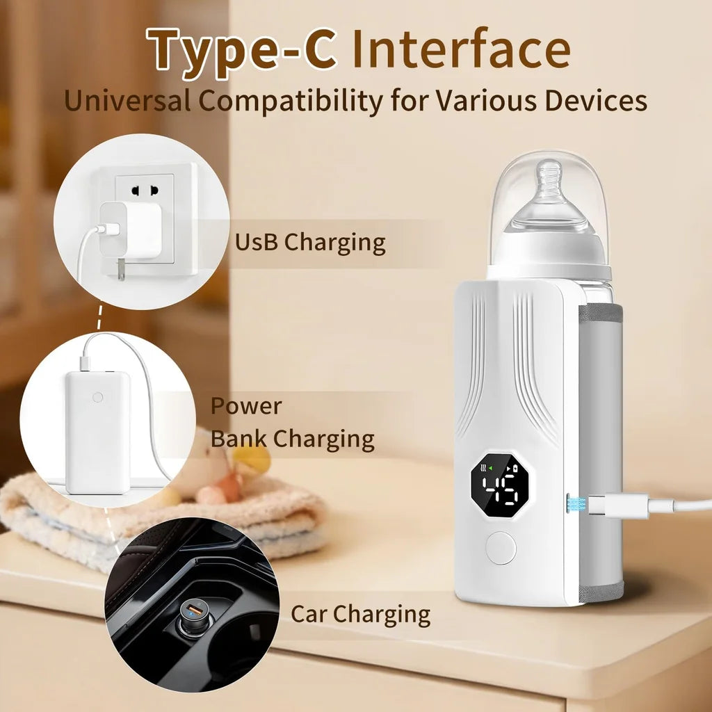 Chauffe-biberon portable rechargeable avec écran LCD et Température réglable - سخان قارورة الحليب