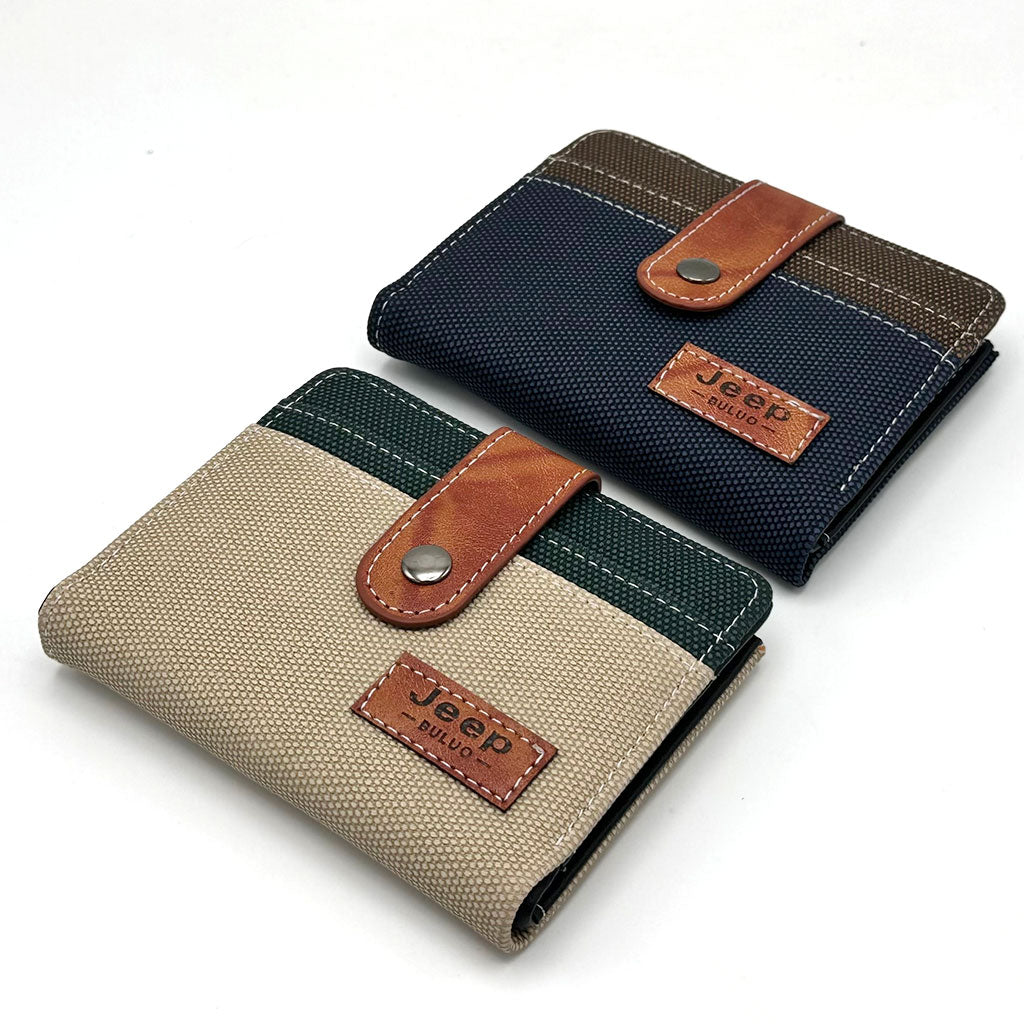 Portefeille Jeep pour Homme Conception en tissu résistant avec des accents en cuir - محفظة نقود وبطاقات