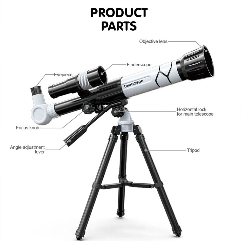 Télescope sur trépied pour enfants grossissements 20x 30x 40x - تلسكوب احترافي ثلاثي القوائم للأطفال