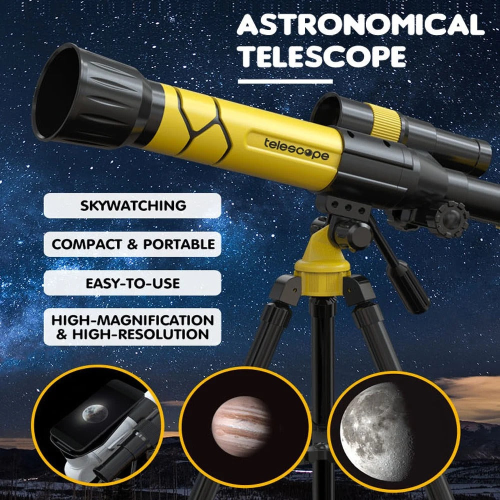 Télescope sur trépied pour enfants grossissements 20x 30x 40x - تلسكوب احترافي ثلاثي القوائم للأطفال
