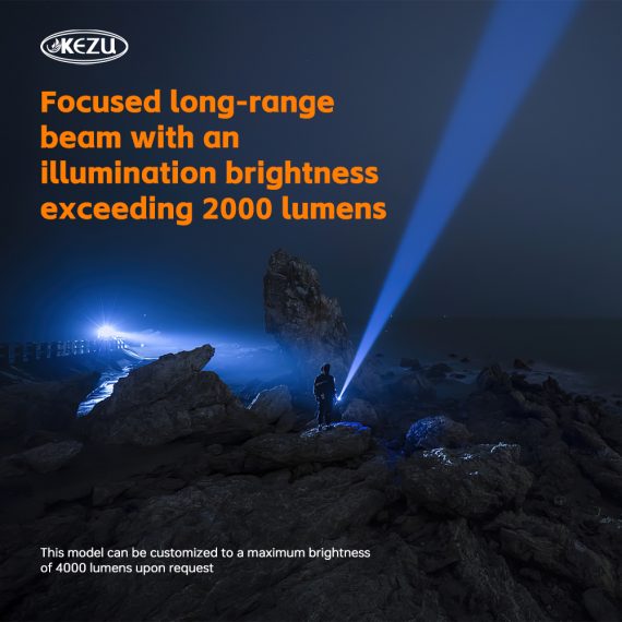 Lampe Torche tactique ultra-puissant 2000 lumens Portée 600 mètres battrie 16000mAh - مصباح يدوي تكتيكي فائق القوة