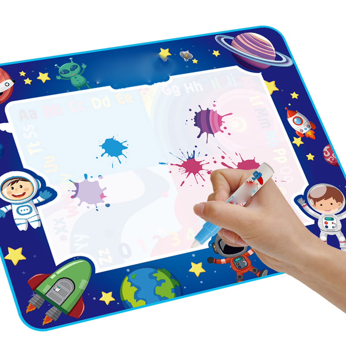 Tapis Water Canevas réutilisable et lavable pour enfants avec zone d'entraînement alphanumérique - بساط تلوين للأطفال