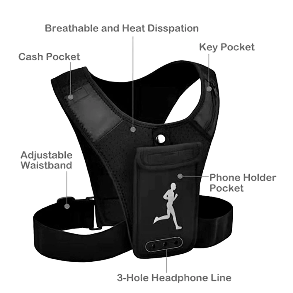 Gilet Support de téléphone pour sports unisex - سترة رياضية لحمل الهاتف للجنسين