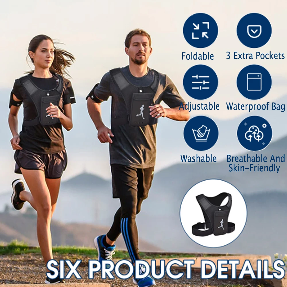 Gilet Support de téléphone pour sports unisex - سترة رياضية لحمل الهاتف للجنسين