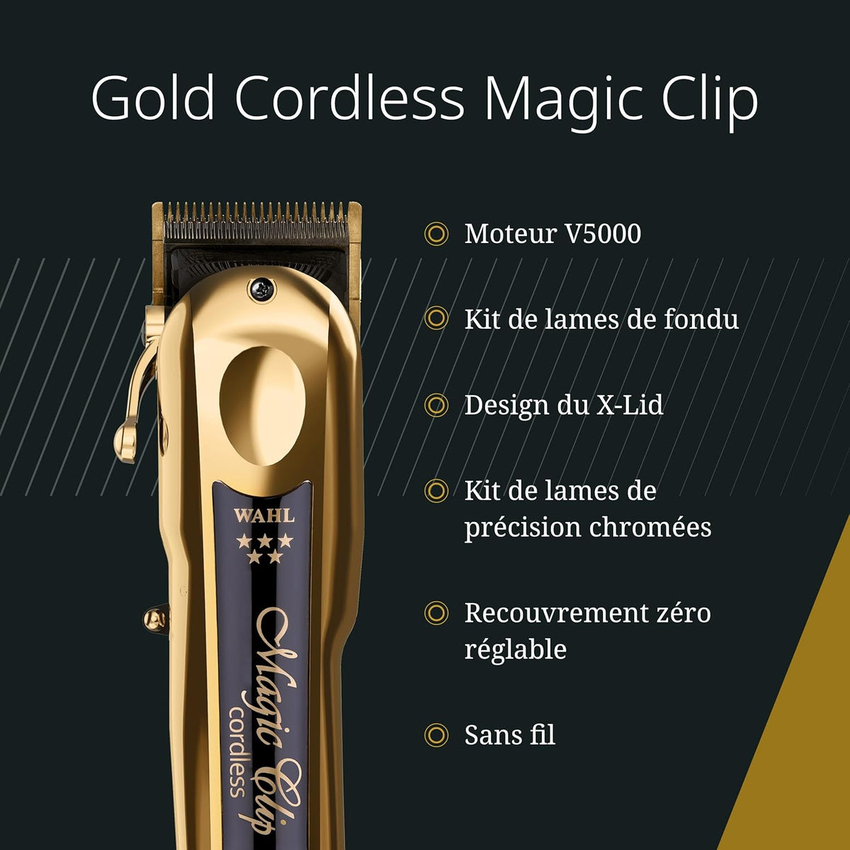 Tondeuse Wahl Magic Clip Gold Cordless Clipper - ماكينة حلاقة الشعر اللاسلكية