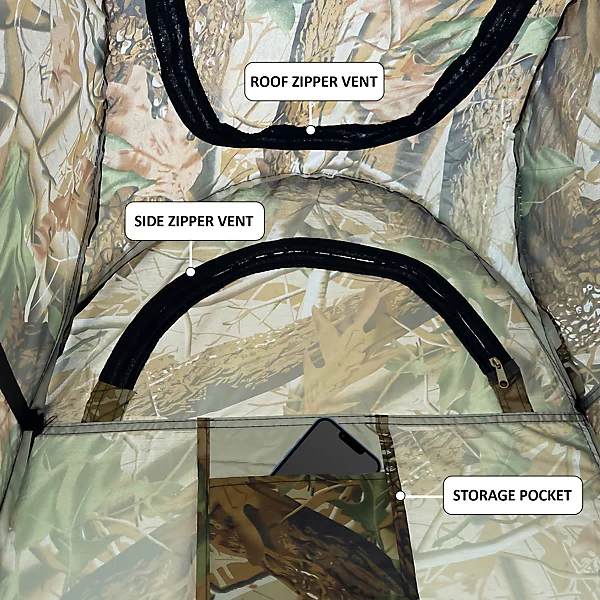 Tente de change pliable protection UPF 50+ et imperméable, 120 x 120 x 190 cm, camouflage - خيمة تغيير الملابس قابلة للطي