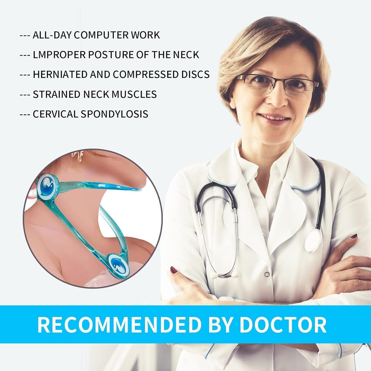 Orthèse cervicale et stabilisateur de cou ajustable pour enfants et adultes - دعامة عنق للكبار والصغار