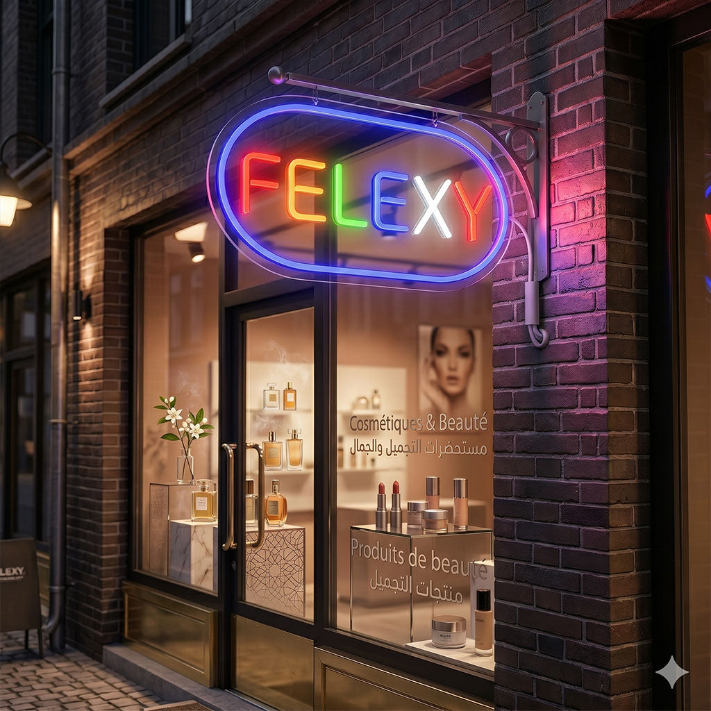 Panneau LED Neon Signe FELEXY - لوحة مضيئة لواجهة محل