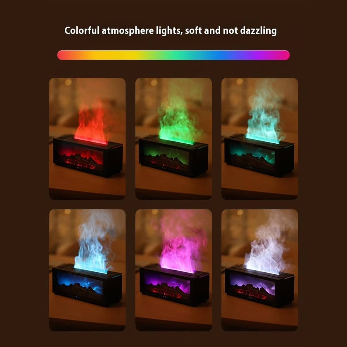 Humidificateur Effet Flamme 7 Couleurs - مرطب الهواء بتأثير اللهب الواقعي