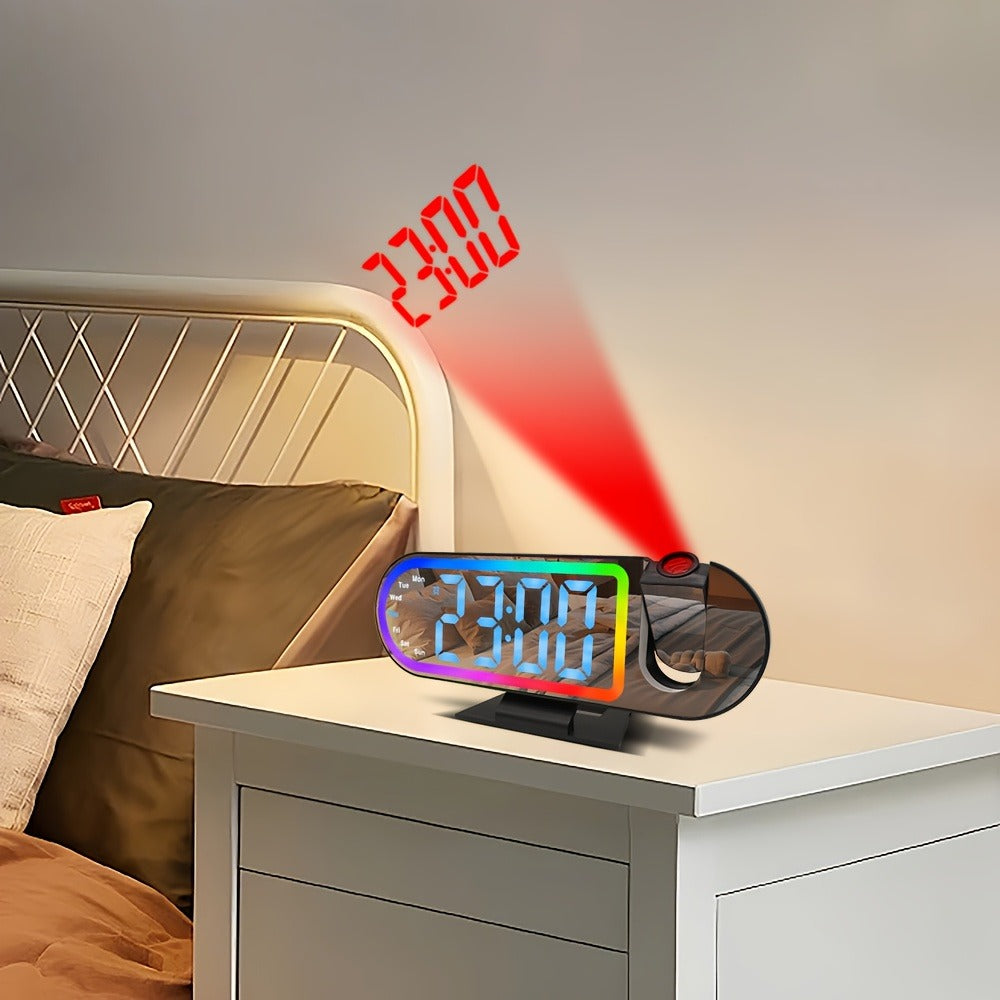 Réveil Numérique avec Projection LED et Miroir RGB DS-3827LP - ساعة منبه رقمية ذكية بنظام عرض ضوئي