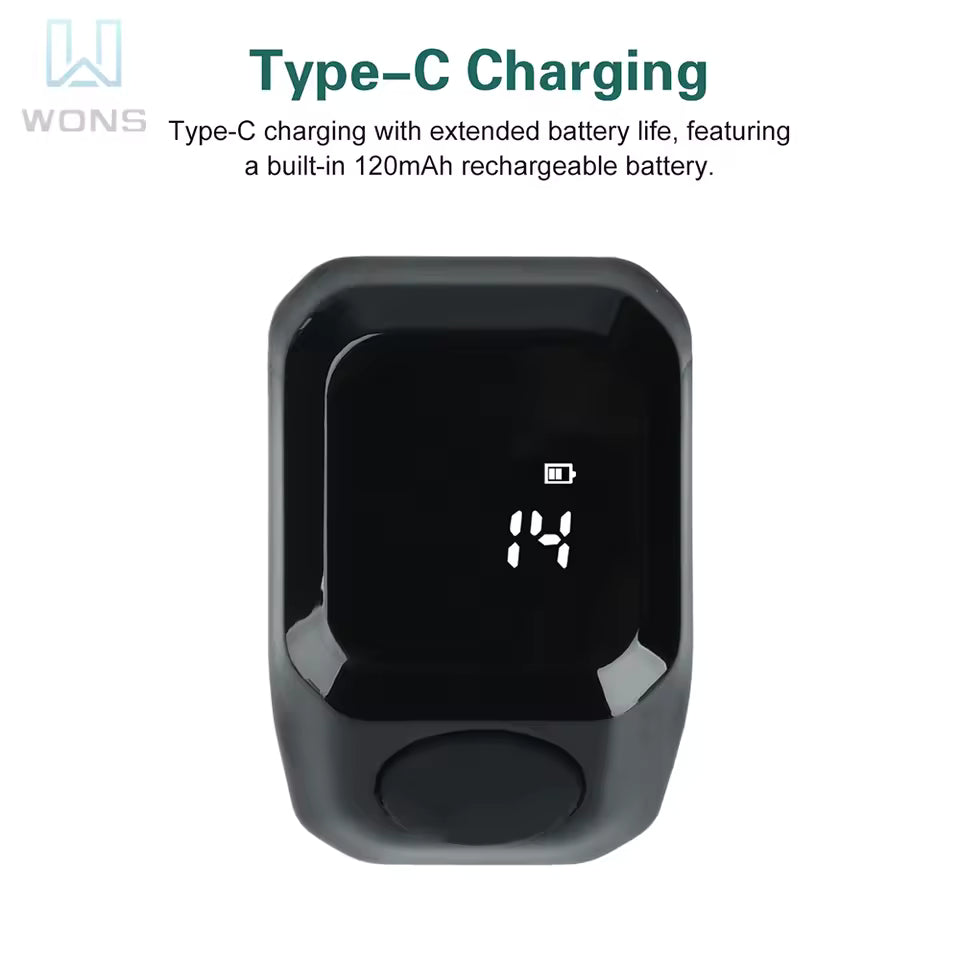 Anneau de Zikr Intelligent avec Bluetooth Ecran OLED - خاتم التسبيح الذكي يعمل مع تطبيق بلوتوث