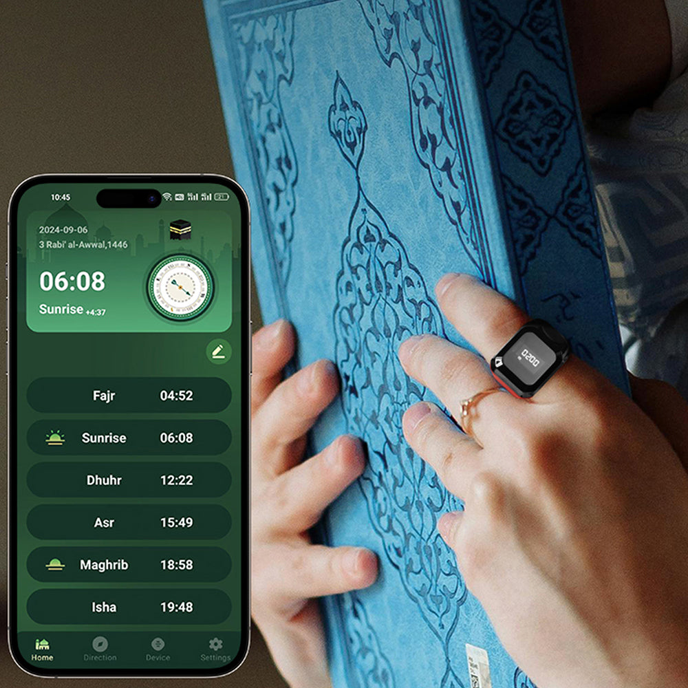 Anneau de Zikr Intelligent avec Bluetooth Ecran OLED - خاتم التسبيح الذكي يعمل مع تطبيق بلوتوث