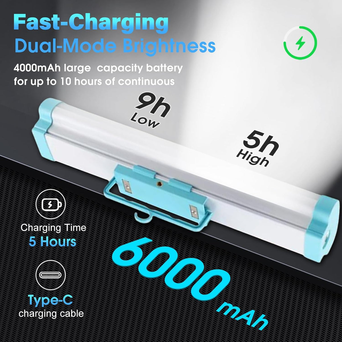 Lanterne de Camping 5-en-1 avec Power Bank GM 6000mAh - مصباح التخييم المغناطيسي متعدد المهام