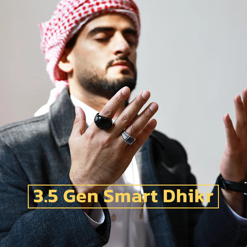 Anneau de Zikr Étanche avec Écran OLED iTasbih Salam+ - خاتم التسبيح الذكي المقاوم للماء بـ3 مقاسات
