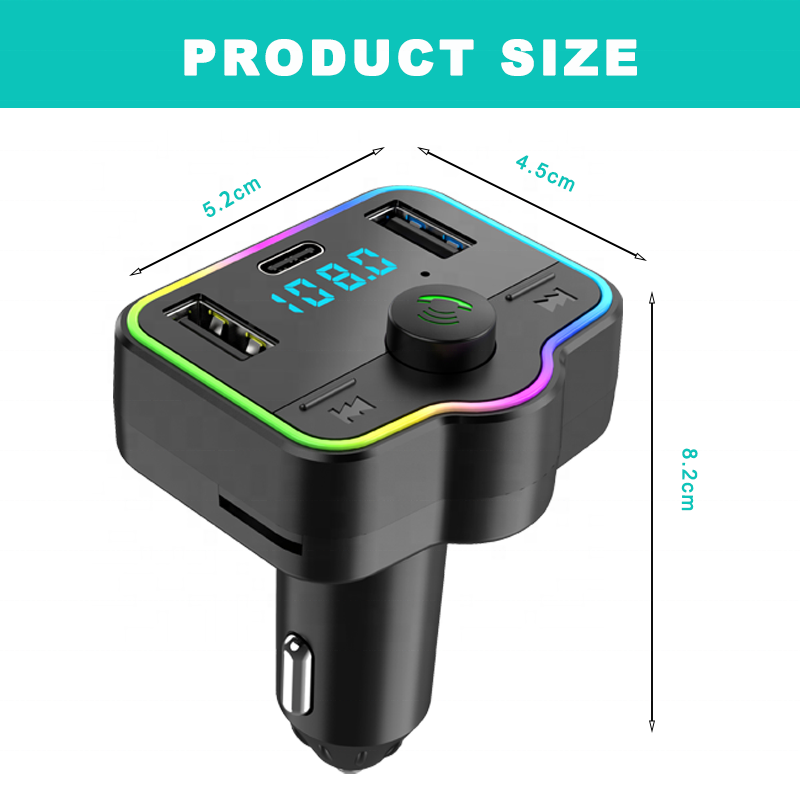 Transmetteur FM Bluetooth et Chargeur de Voiture 12-24V - شاحن متعدد المنافذ للسيارات والشاحنات