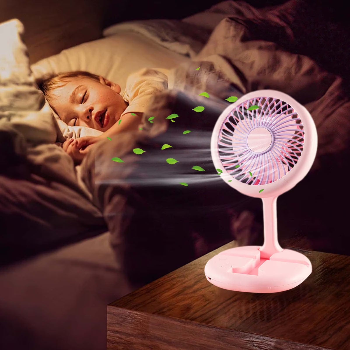 Ventilateur Pliable Rechargeable avec Support Téléphone - مروحة مكتب ويد قابلة للطي مع حامل هاتف