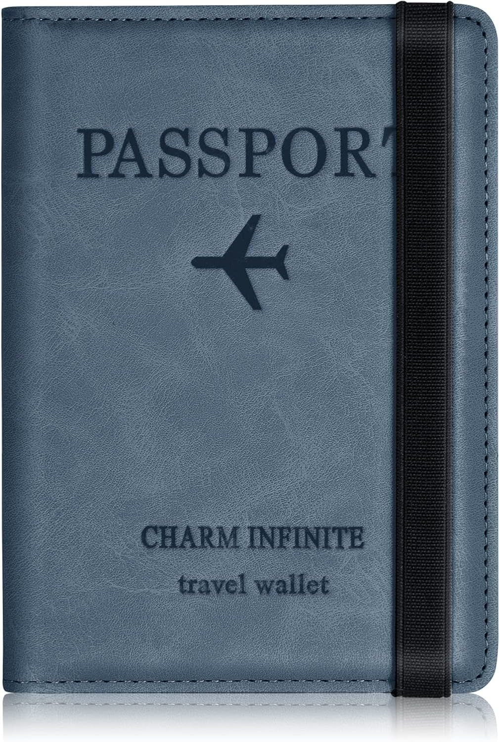 Porte-passeport en cuir à bande élastique - حافظة جواز سفر جلدية مزودة بشريط مطاطي