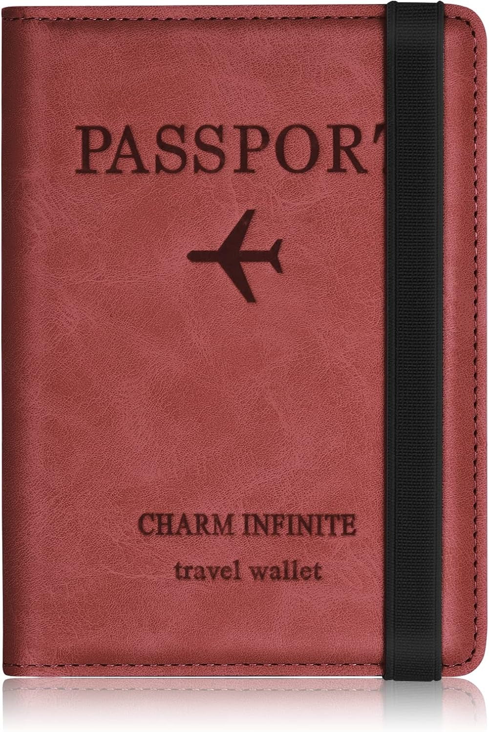 Porte-passeport en cuir à bande élastique - حافظة جواز سفر جلدية مزودة بشريط مطاطي