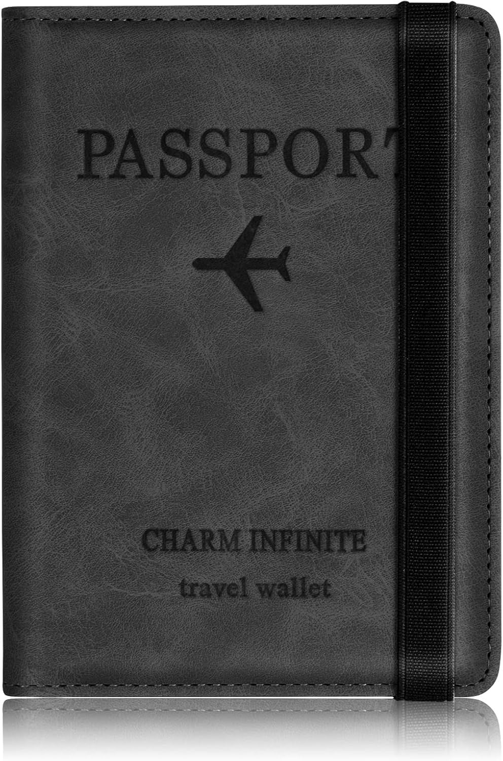 Porte-passeport en cuir à bande élastique - حافظة جواز سفر جلدية مزودة بشريط مطاطي