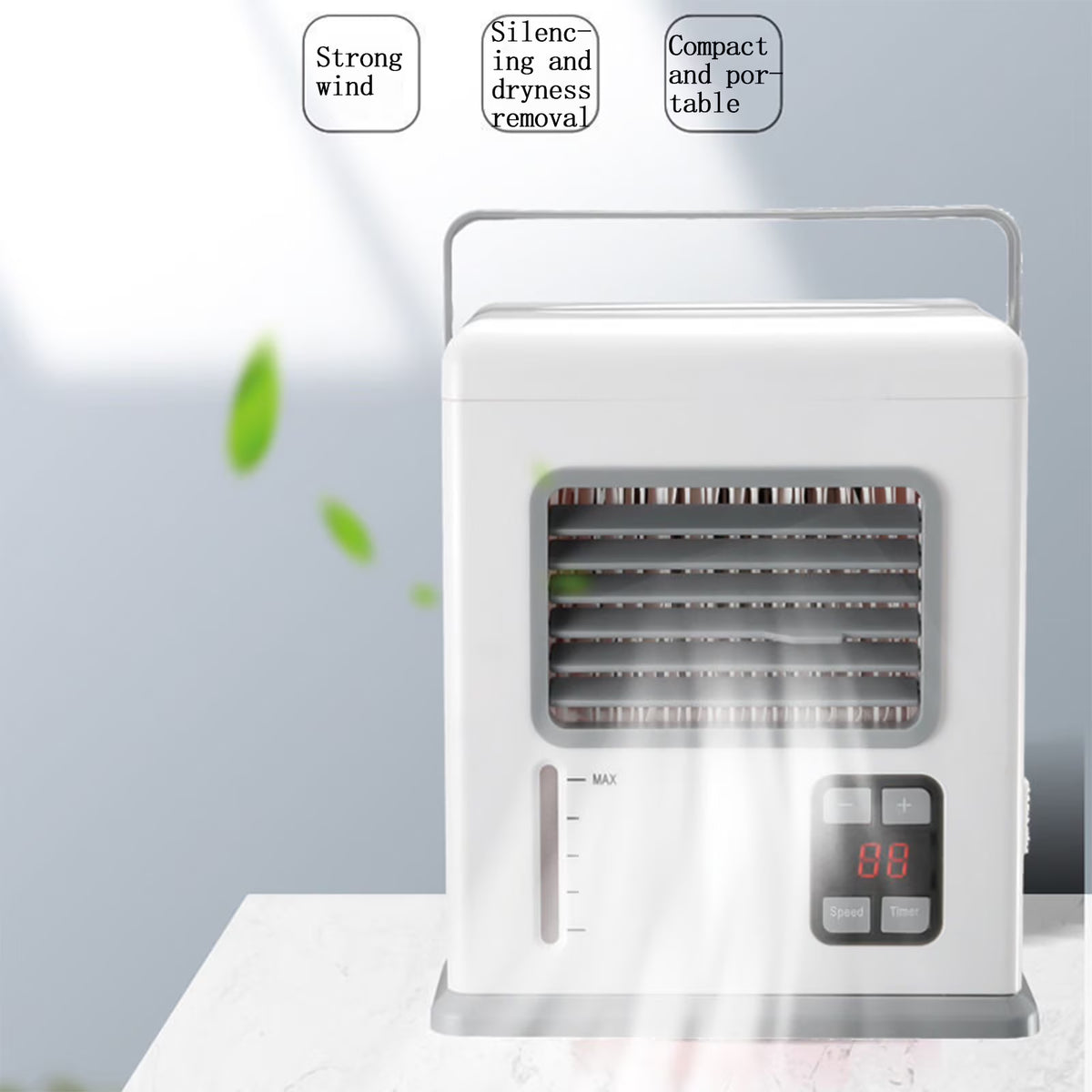 Refroidisseur d'Air Évaporatif Portable USB/AC Blu Breeze - مبرد هواء محمول مع نظام طاقة مزدوج