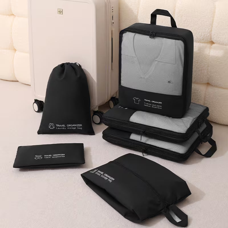 Kit de 6 Organisateurs de Voyage pour Valise - مجموعة منظمات حقائب السفر الاحترافية (6 قطع)