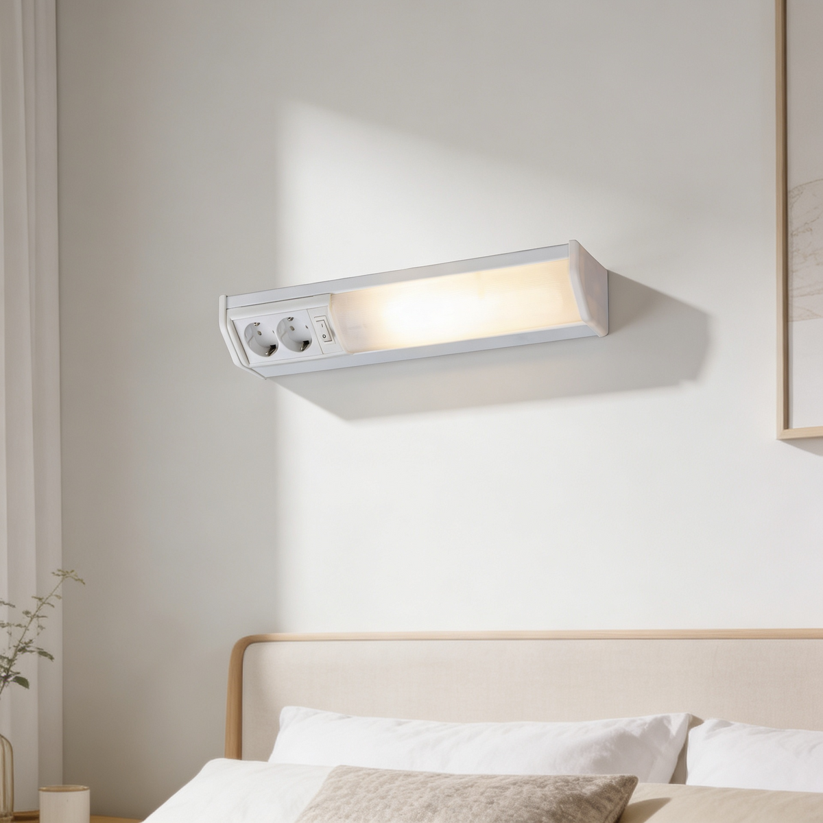 Applique murale linéaire 10W 50cm avec 2 prises - مصباح جداري خطي مزود بمقبسين