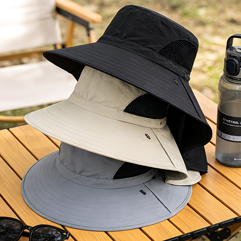 Chapeau de protection solaire printemps-été avec couvrant le visage - قبعة للحماية من الشمس بتصميم شال تغطي الوجه