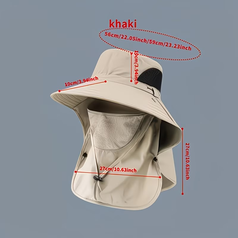 Chapeau de protection solaire printemps-été avec couvrant le visage - قبعة للحماية من الشمس بتصميم شال تغطي الوجه