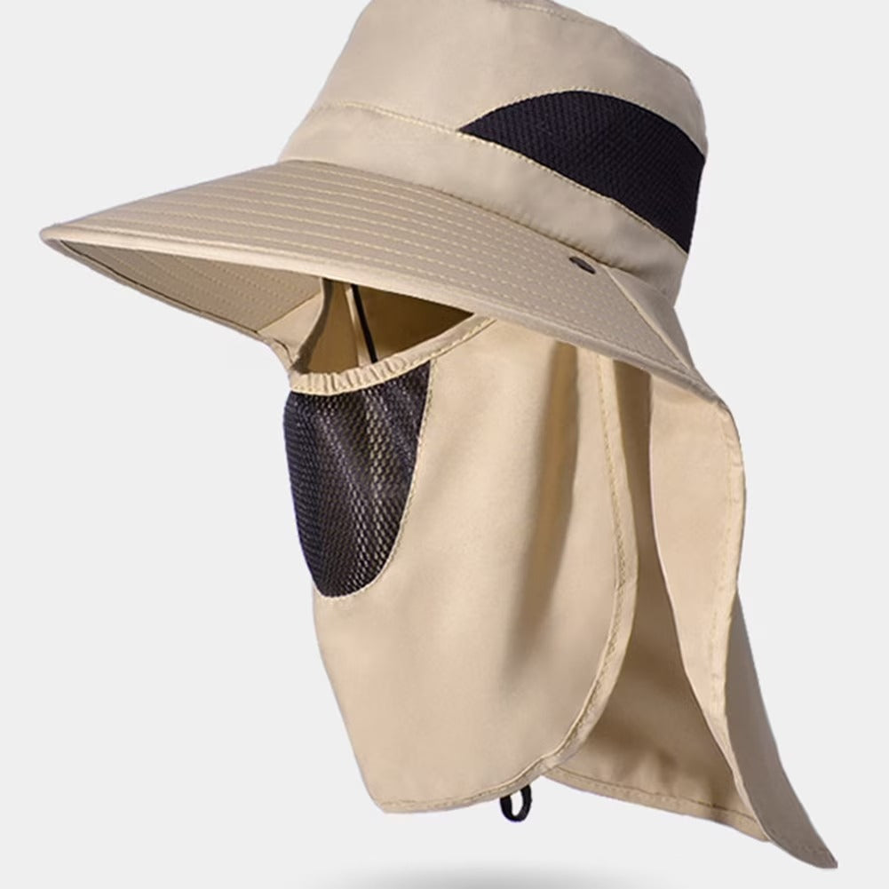 Chapeau de protection solaire printemps-été avec couvrant le visage - قبعة للحماية من الشمس بتصميم شال تغطي الوجه