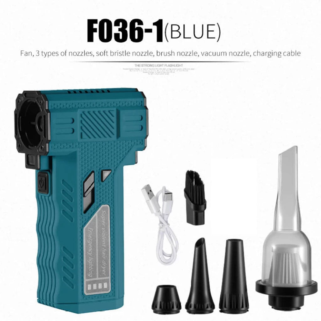 Souffleur Turbo et Aspirateur Portable F036-1 avec Accessoires - منفاخ ومكنسة الهواء التوربينية المحمولة (2 في 1)