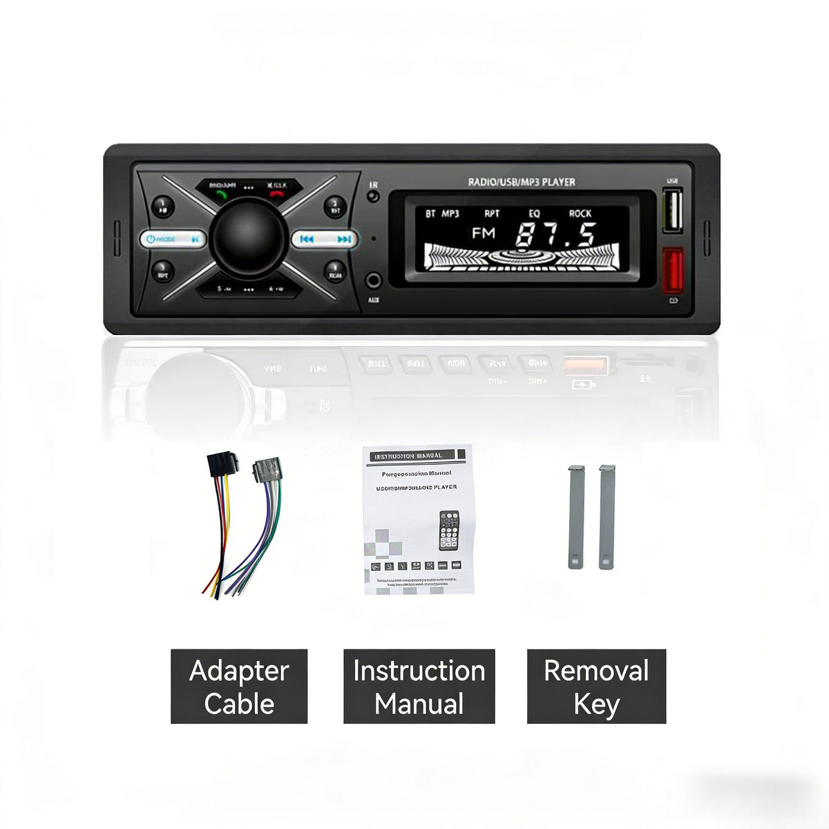 Autoradio MP3 Multimedia Player 1 DIN Bluetooth - جهاز راديو ومشغل وسائط السيارات مزود ببلوتوث