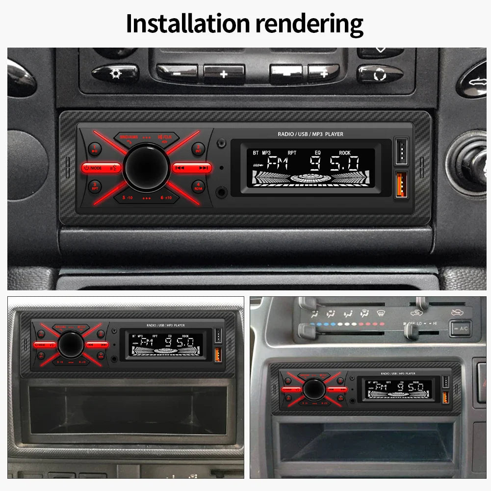 Autoradio MP3 Multimedia Player 1 DIN Bluetooth - جهاز راديو ومشغل وسائط السيارات مزود ببلوتوث
