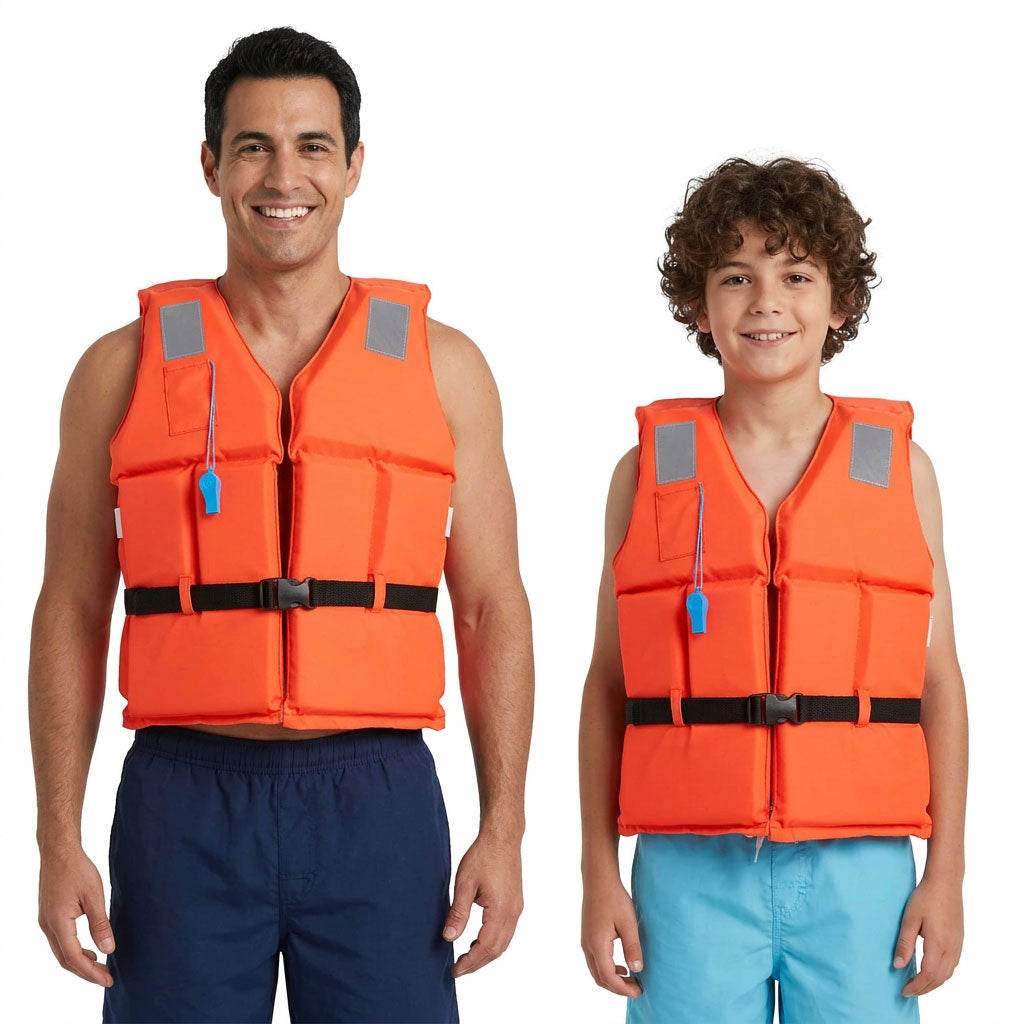 Gilet de Sauvetage Professionnel Haute Flottabilité avec Sifflet - سترة نجاة احترافية عالية الطفو للأطفال والكبار