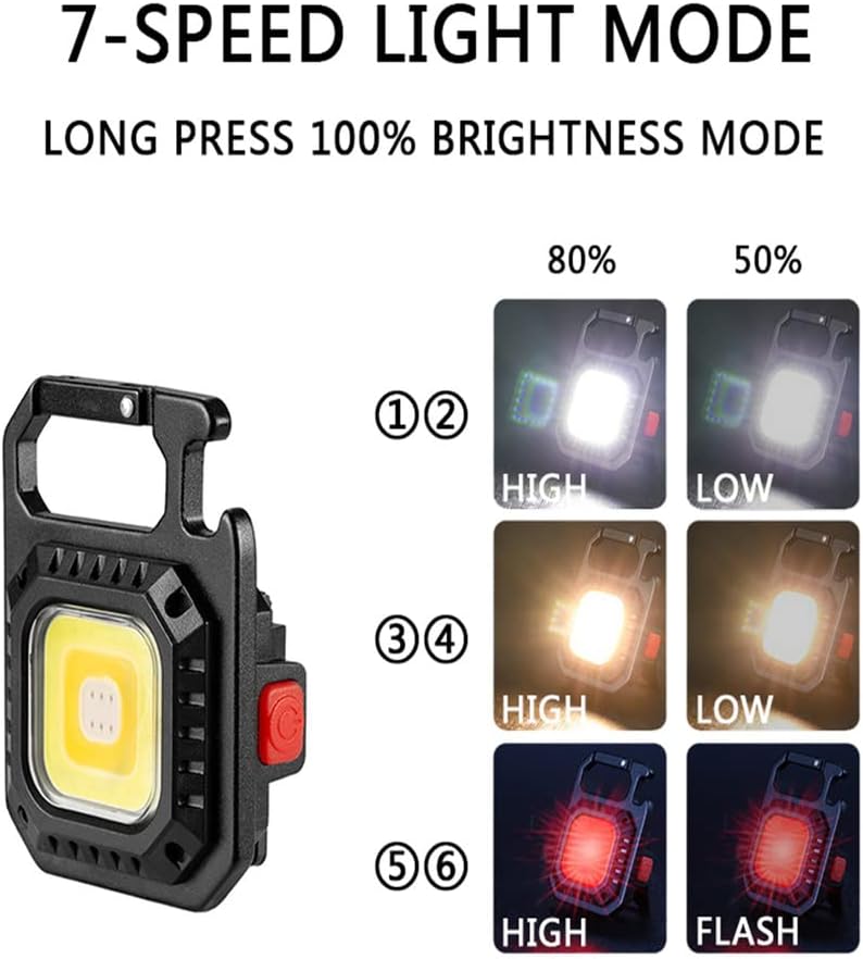 Mini Lampe de Poche COB LED Portable Rechargeable avec Trépied - مصباح متعدد الوظائف مع حامل