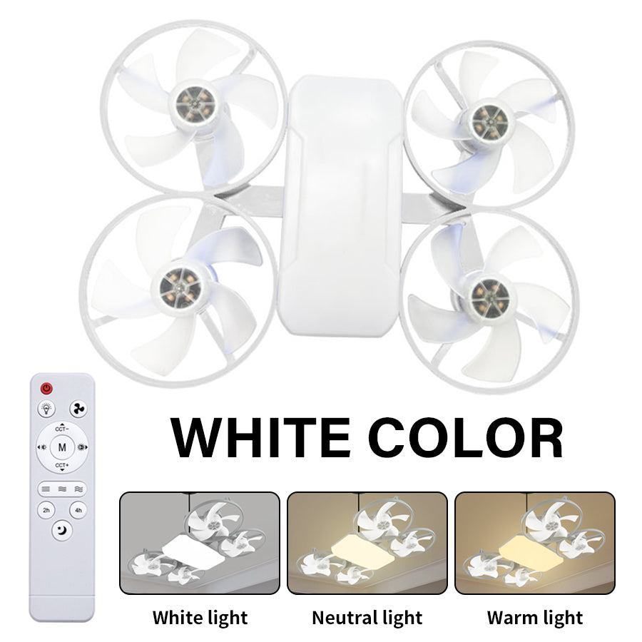 Ventilateur de Plafond Lumineux Design Drone E27 avec Télécommande - مروحة إضاءة ذكية بتصميم طائرة درون مع يد تحكم