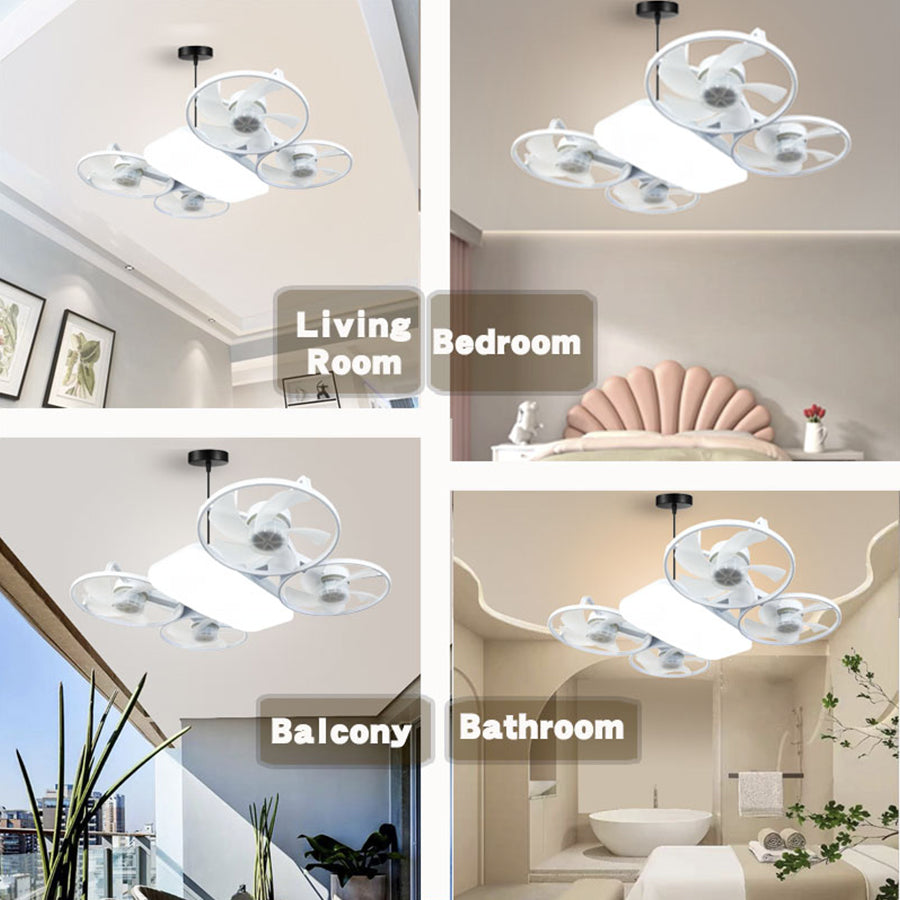 Ventilateur de Plafond Lumineux Design Drone E27 avec Télécommande - مروحة إضاءة ذكية بتصميم طائرة درون مع يد تحكم