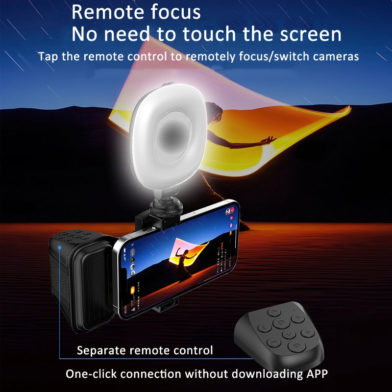 Poignée de Prise de Vue Photo/Vidéo pour Téléphone avec Télécommande et Lumière LED - قبضة التصوير الذكية للهواتف بمؤثرات إضاءة وريموت بلوتوث