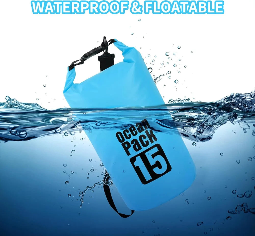 Sac Étanche Ocean Pack Dry Bag 15L Haute Résistance avec Double Bretelles - حقيبة مقاومة للماء بالكامل بسعة 15 لتر