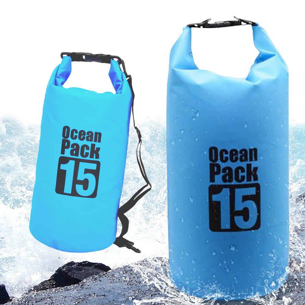 Sac Étanche Ocean Pack Dry Bag 15L Haute Résistance avec Double Bretelles - حقيبة مقاومة للماء بالكامل بسعة 15 لتر
